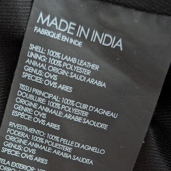 CLUB MONACO 100% Lamb Leather Jacket Gracella Biker Coat Black XS - Picture 10 of 16